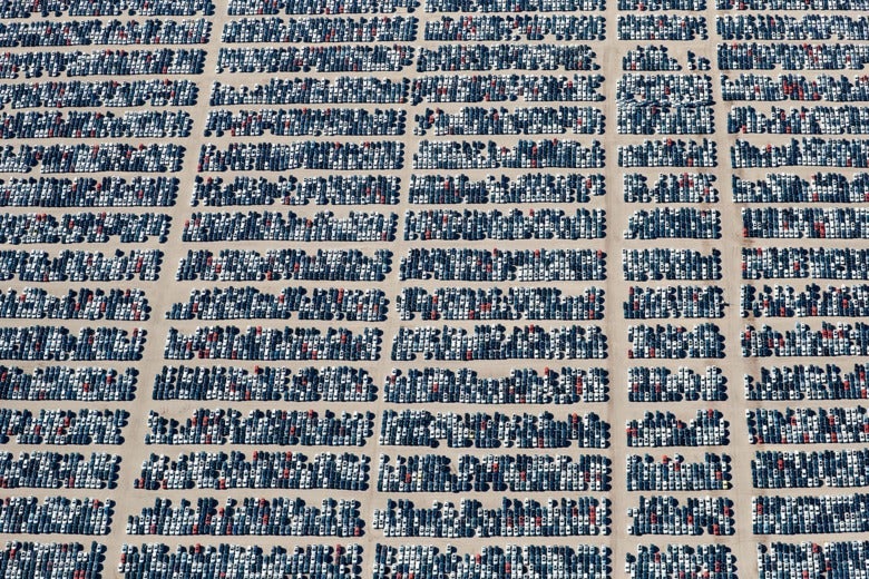 Reacquired Volkswagen and Audi diesel cars sit in a desert graveyard near Victorville, California, March 28, 2018.