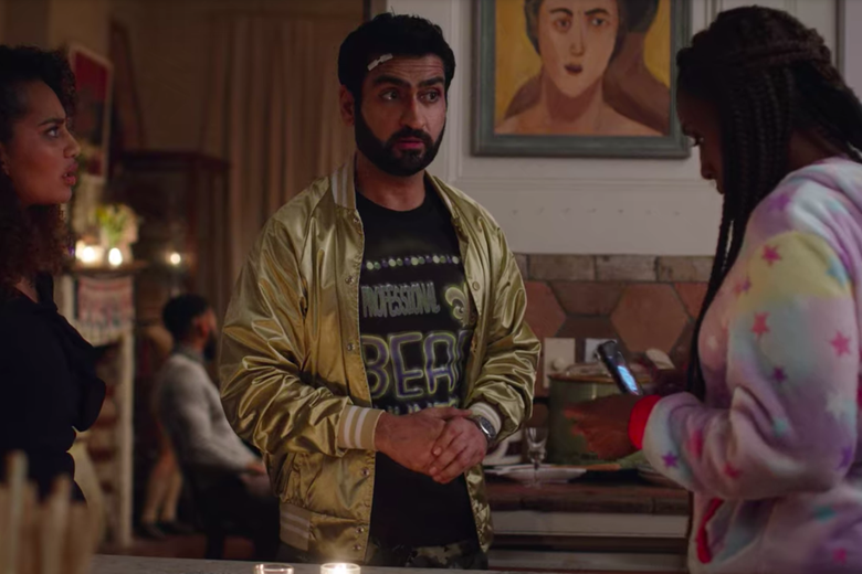 Nanjiani in a jacket.