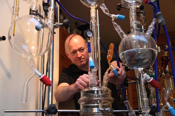 Ian Hart takes a Willy Wonka approach to distilling Sacred Gin.