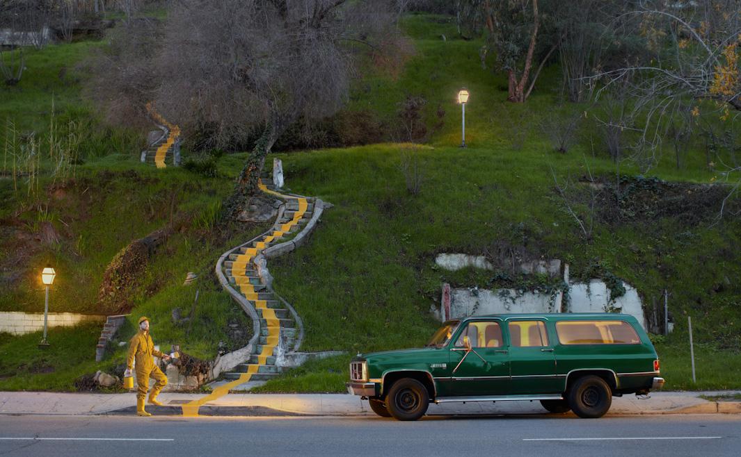 Sven Barth and his 1985 GMC Suburban. Elysian Valley, Los Angeles, California. January, 2013