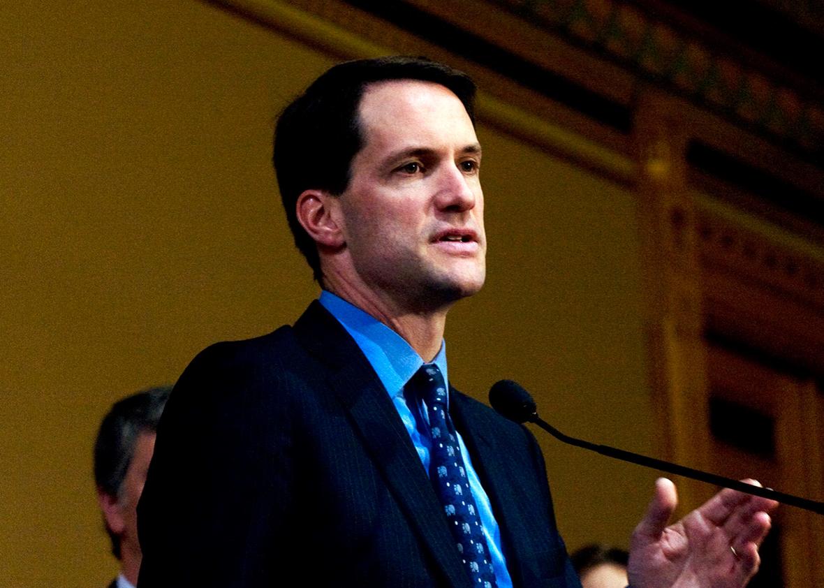U.S. Rep.-elect Jim Himes speaks at a press conference held in the Old Judiciary Room of the Connecticut State Capitol November 5, 2008 in Hartford, Connecticut.