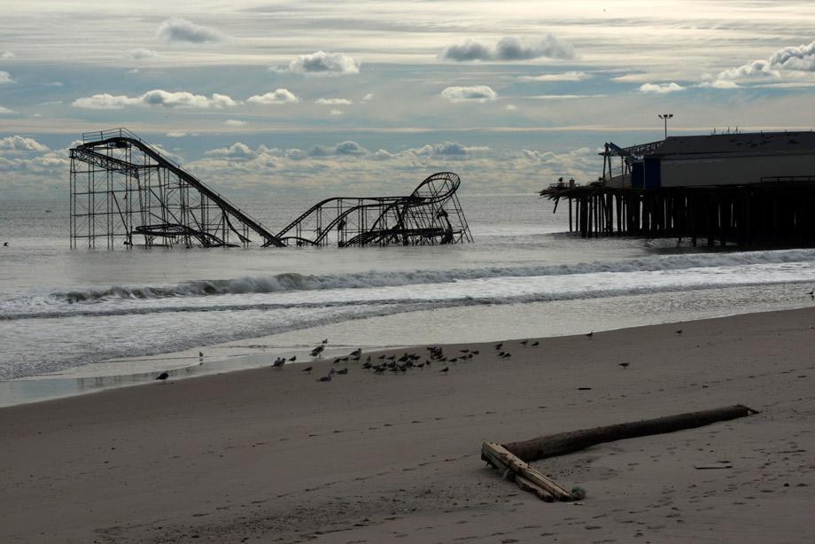 The roller coaster at the Casino Pier in Seaside Heights, NJ on Thursday.