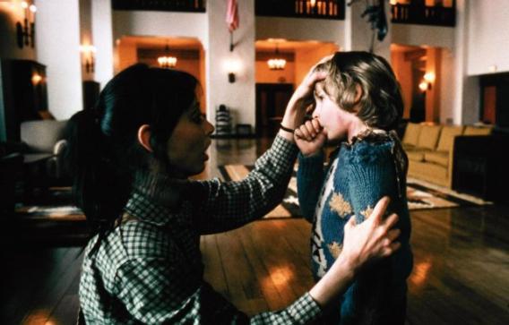 Wendy Torrance (Shelley Duvall) and Danny Torrance (Danny Lloyd) in Stanley Kubrick's The Shining