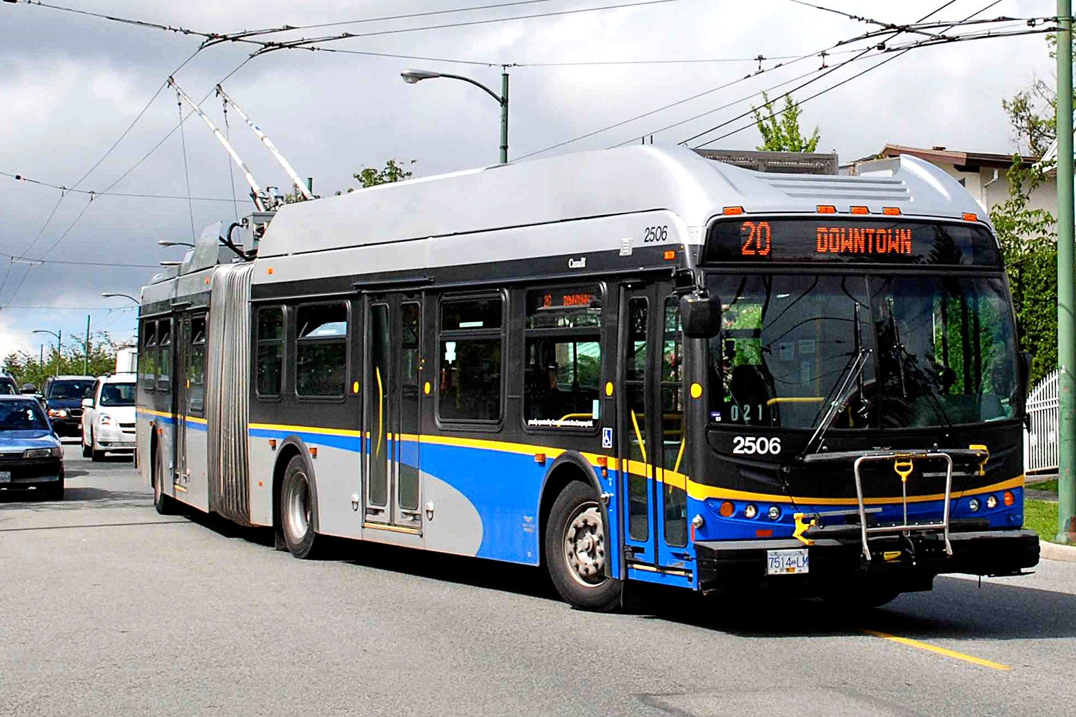 A TransLink trolley bus in Vancouver.