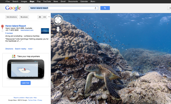 Google Street View map of Great Barrier Reef