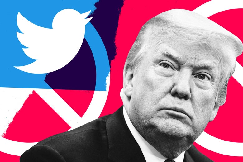 Donald Trump, no signs, Twitter logo.
