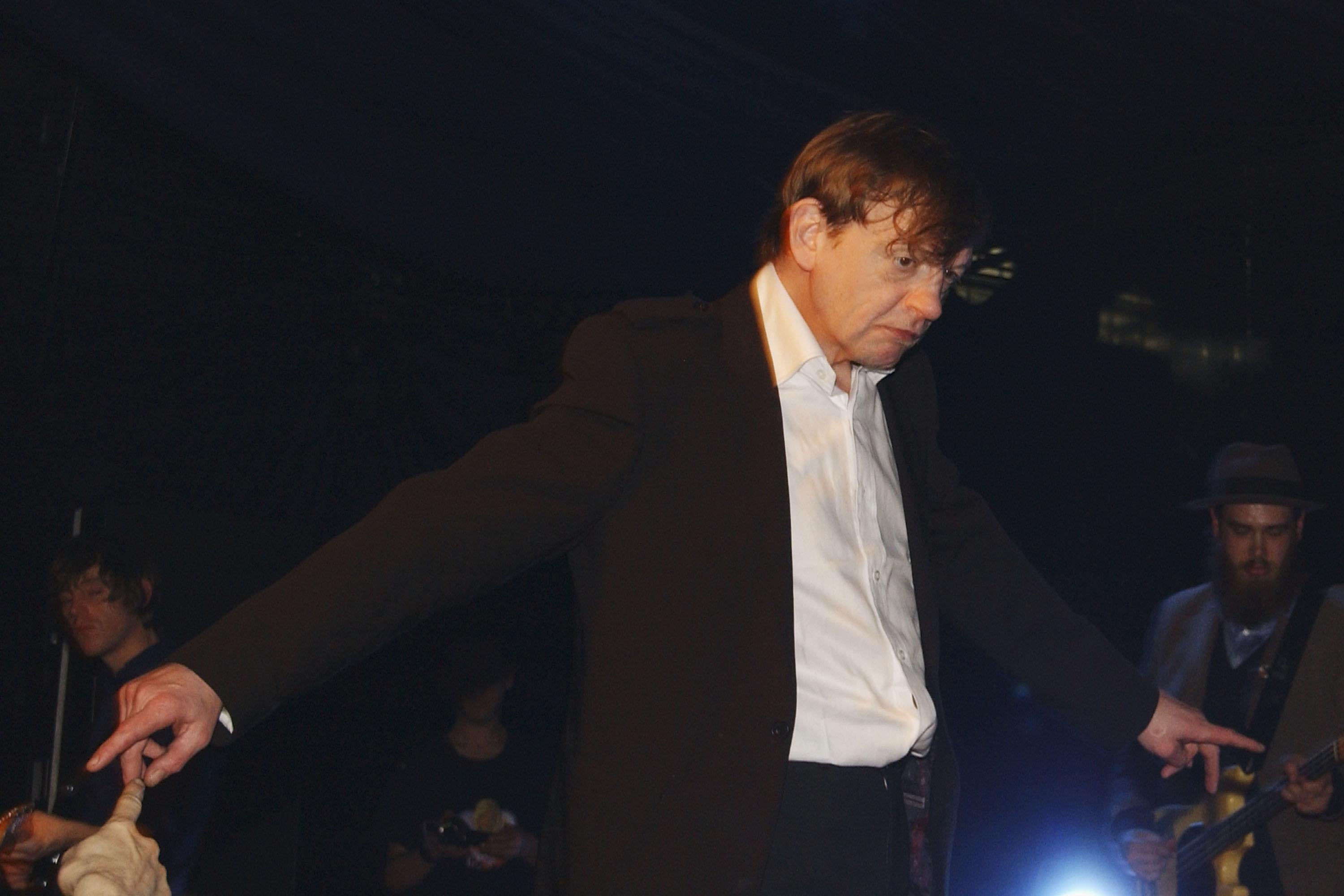 Mark E. Smith of the Fall performing at the Hammersmith Palais on April 1, 2007 in London.