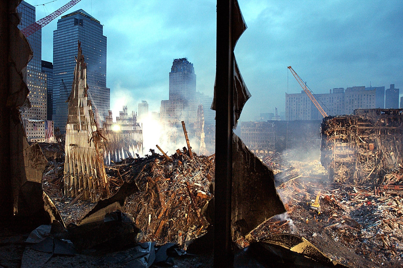 Wreckage of the World Trade Center after Sept. 11.