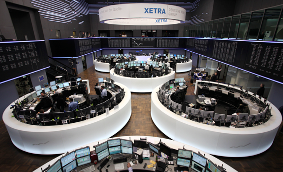 A total view of the trading floor of Frankfurt Stock Exchange is pictured on February 10, 2011 in Frankfurt am Main, Germany.