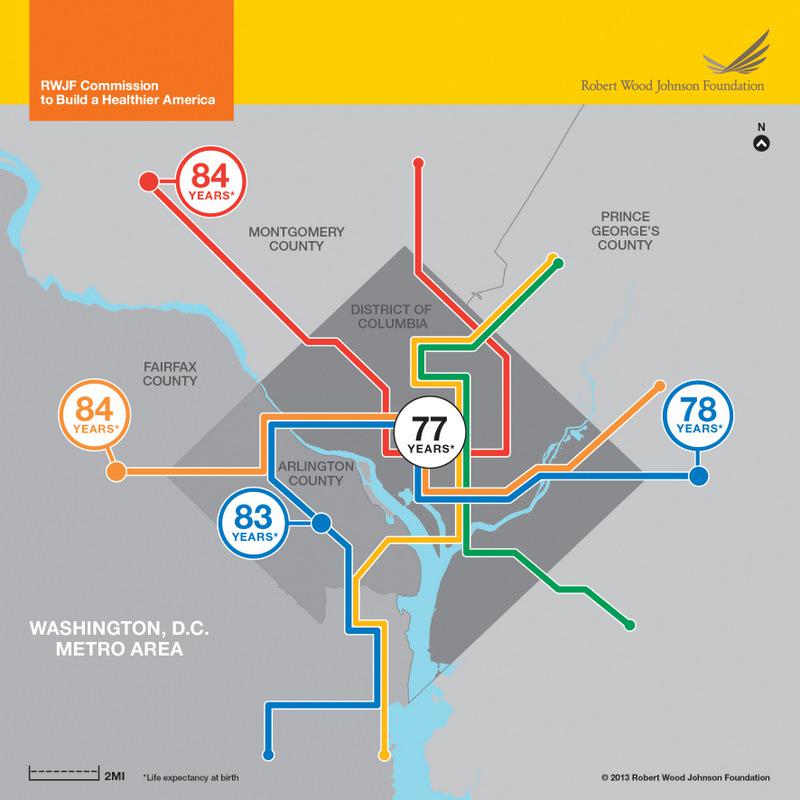 Life expectancy in the Washington, D.C., area.