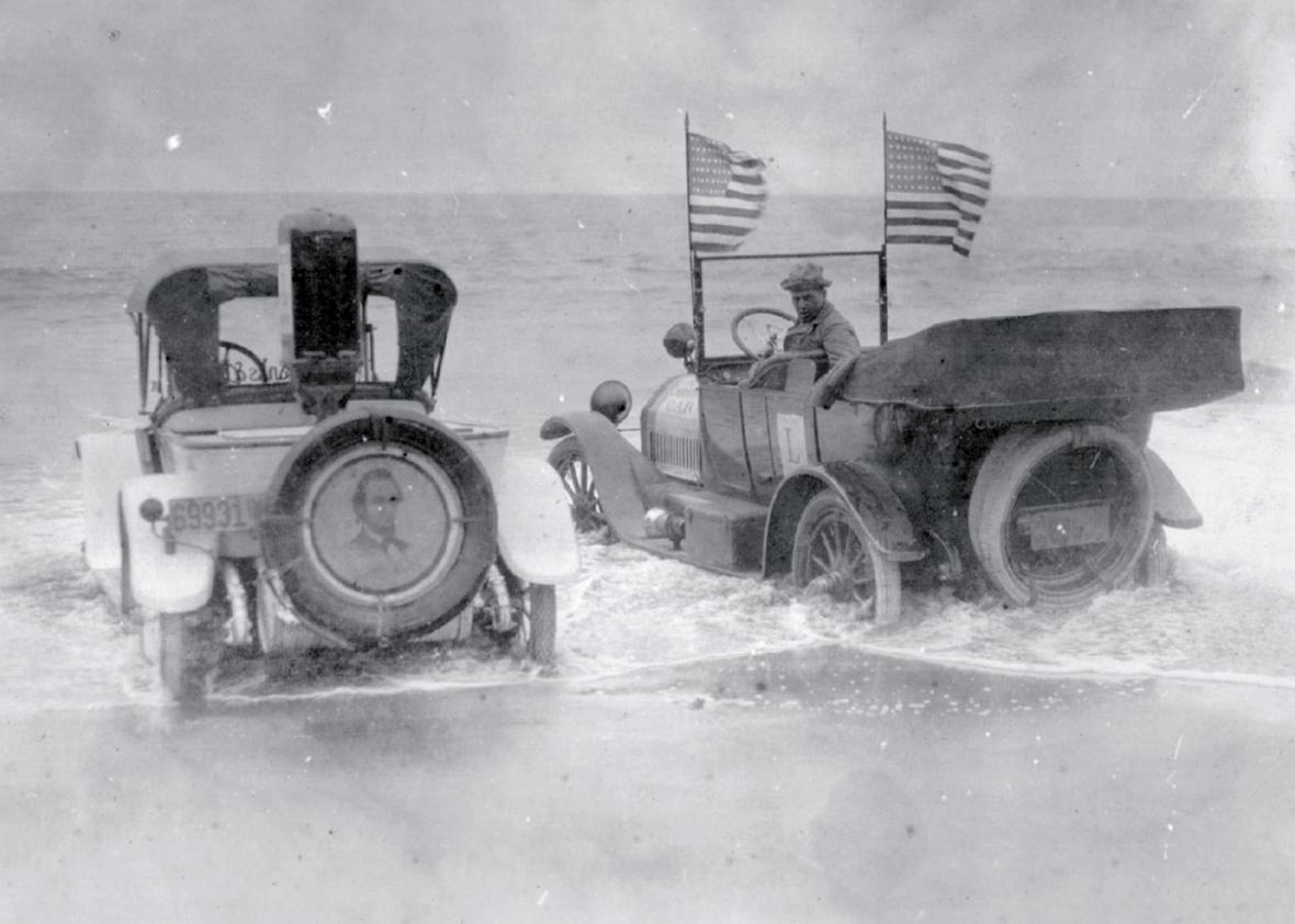 Arriving in San Francisco on August 25th cars drive in the Pacific Ocean.