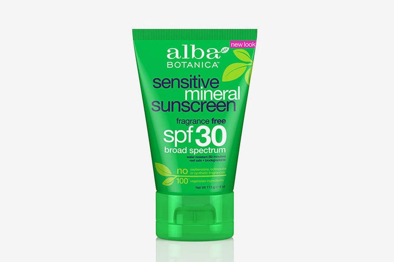 Alba Botanica Sensitive Fragrance Free Mineral Sunscreen.