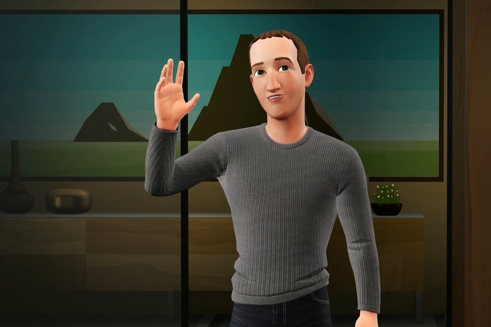 A VR avatar of Mark Zuckerberg.