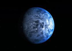 Artist’s impression of the deep blue planet HD 189733b
