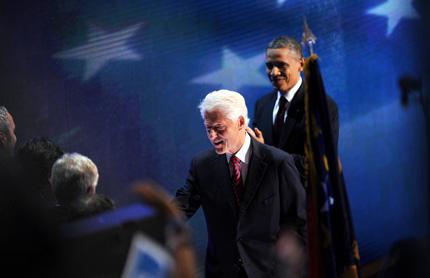 President Barack Obama, right, and former president Bill Clinton.