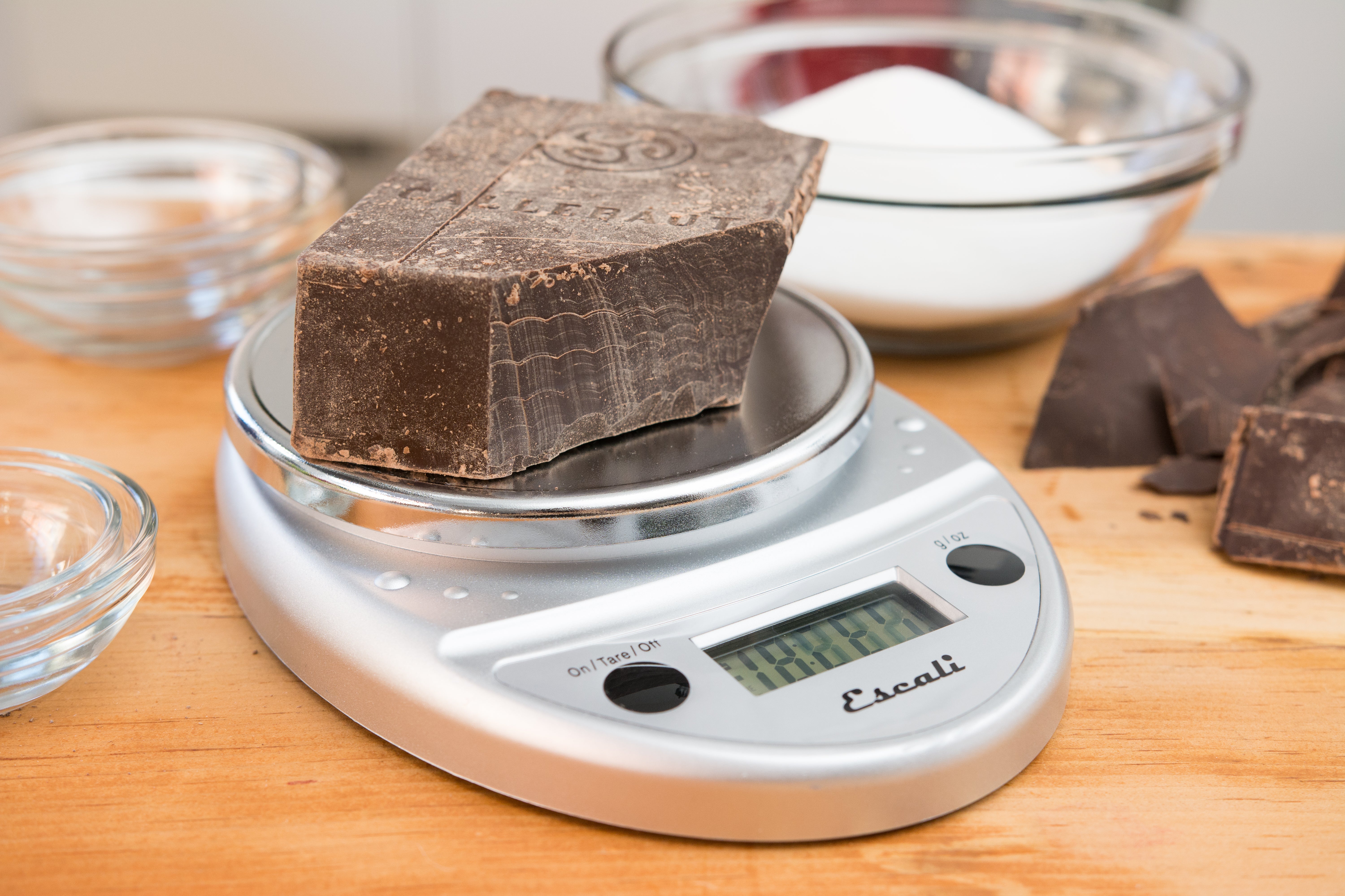 chocolate on the Escali Primo Digital Scale