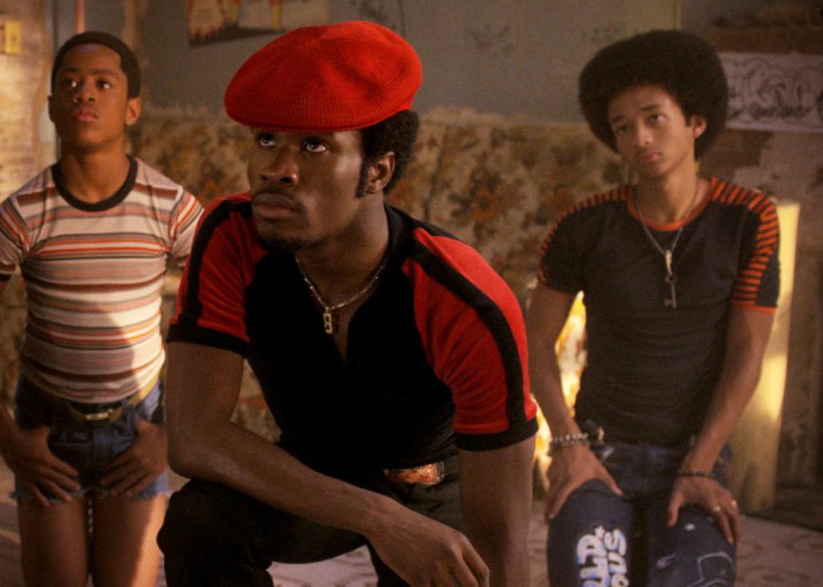 Tremaine Brown Jr., Shameik Moore, and Jaden Smith in The Get Down.