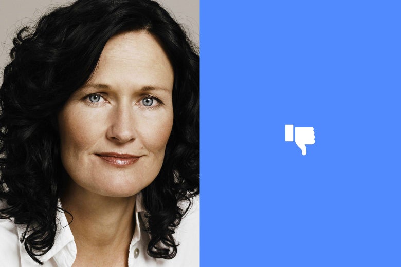 Eva Glawischnig-Piesczek and a Facebook-like thumbs-down symbol