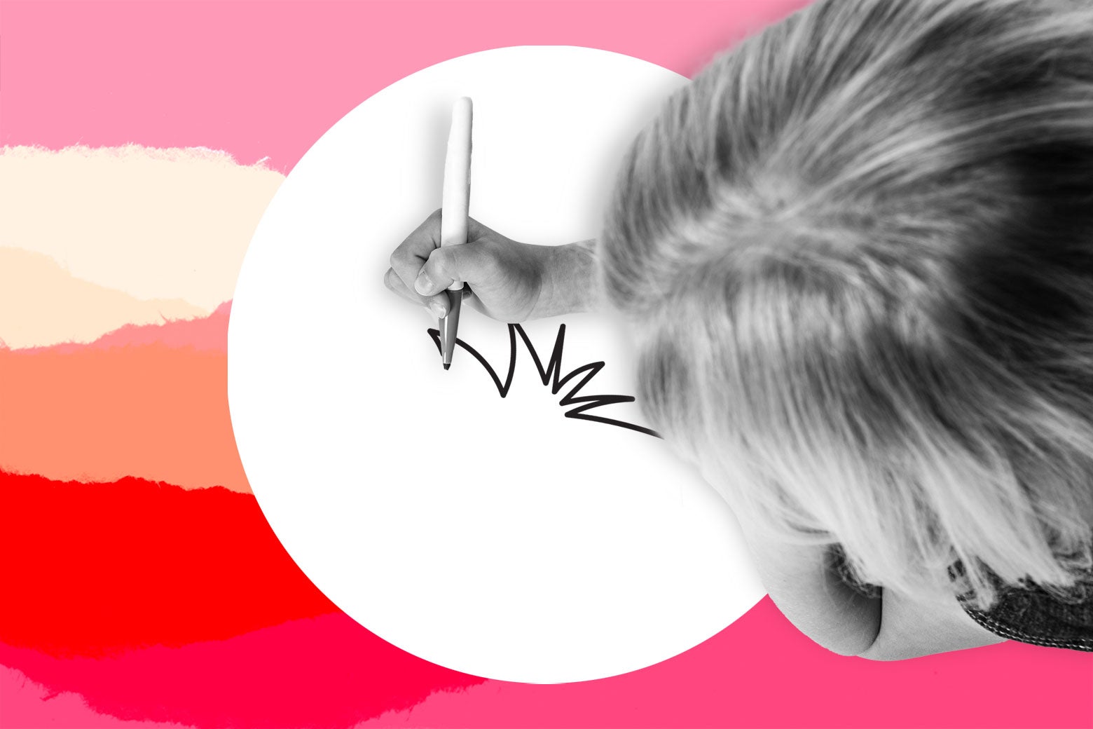 Child drawing with a marker.