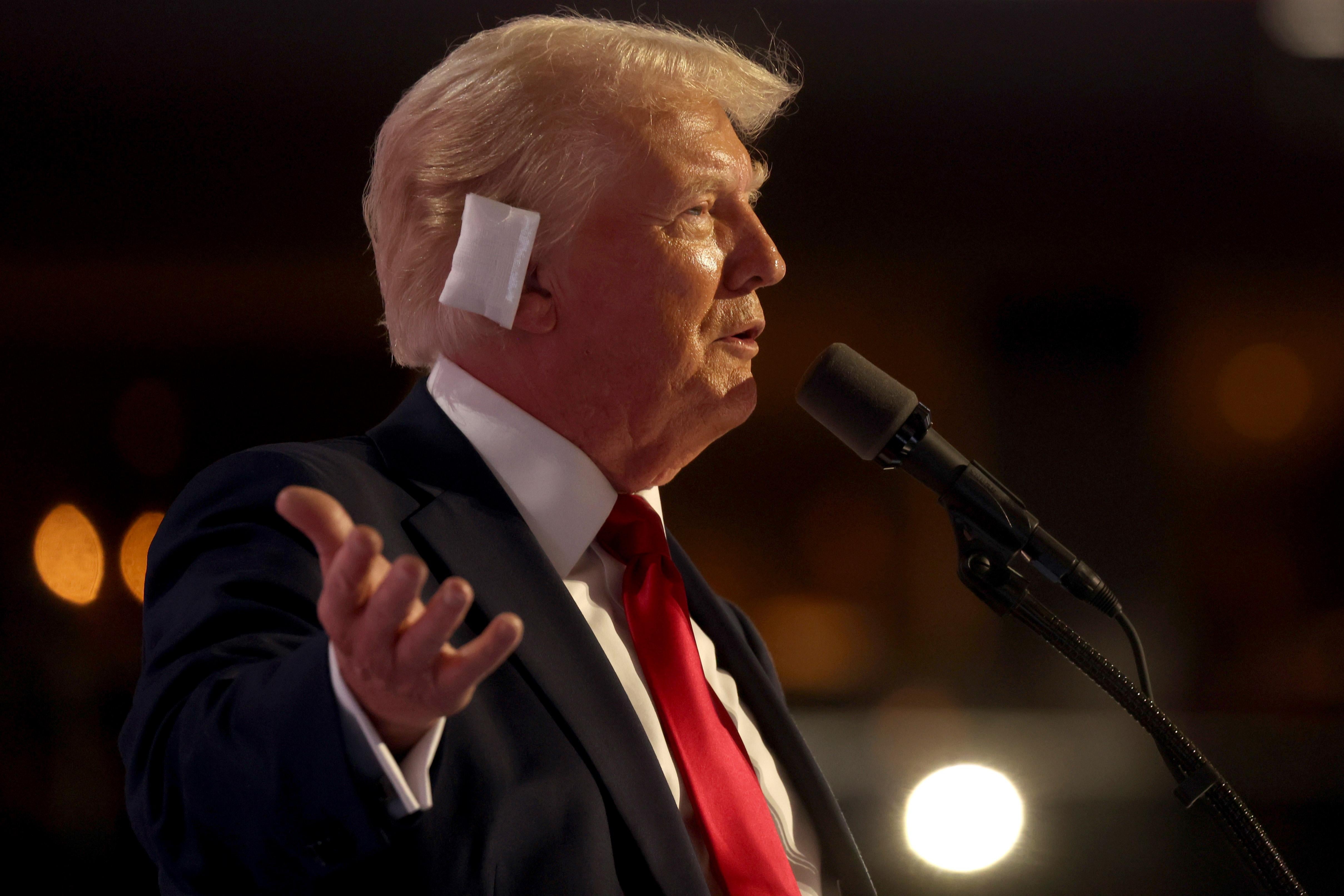 Former President Donald Trump speaks at the Republican National Convention.