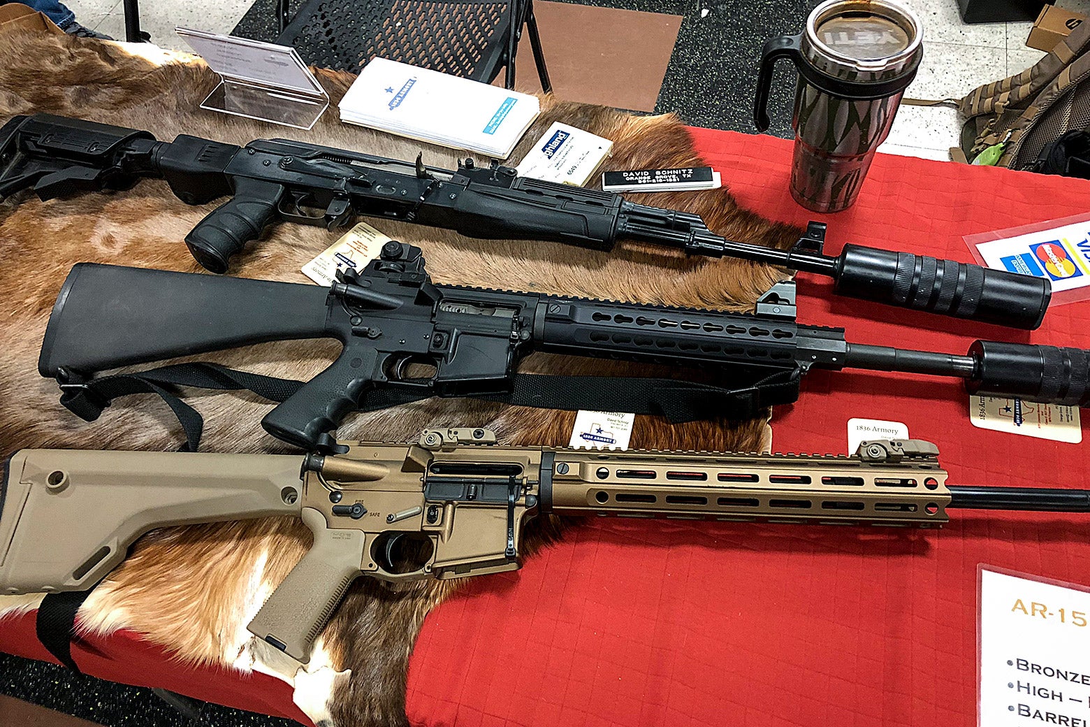Rifles at a gun show