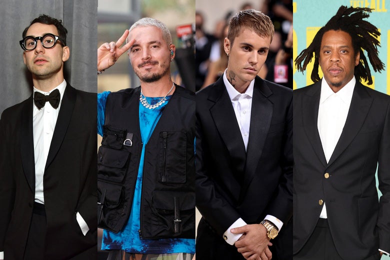 Jack Antonoff, J Balvin, Justin Bieber, and Jay-Z.