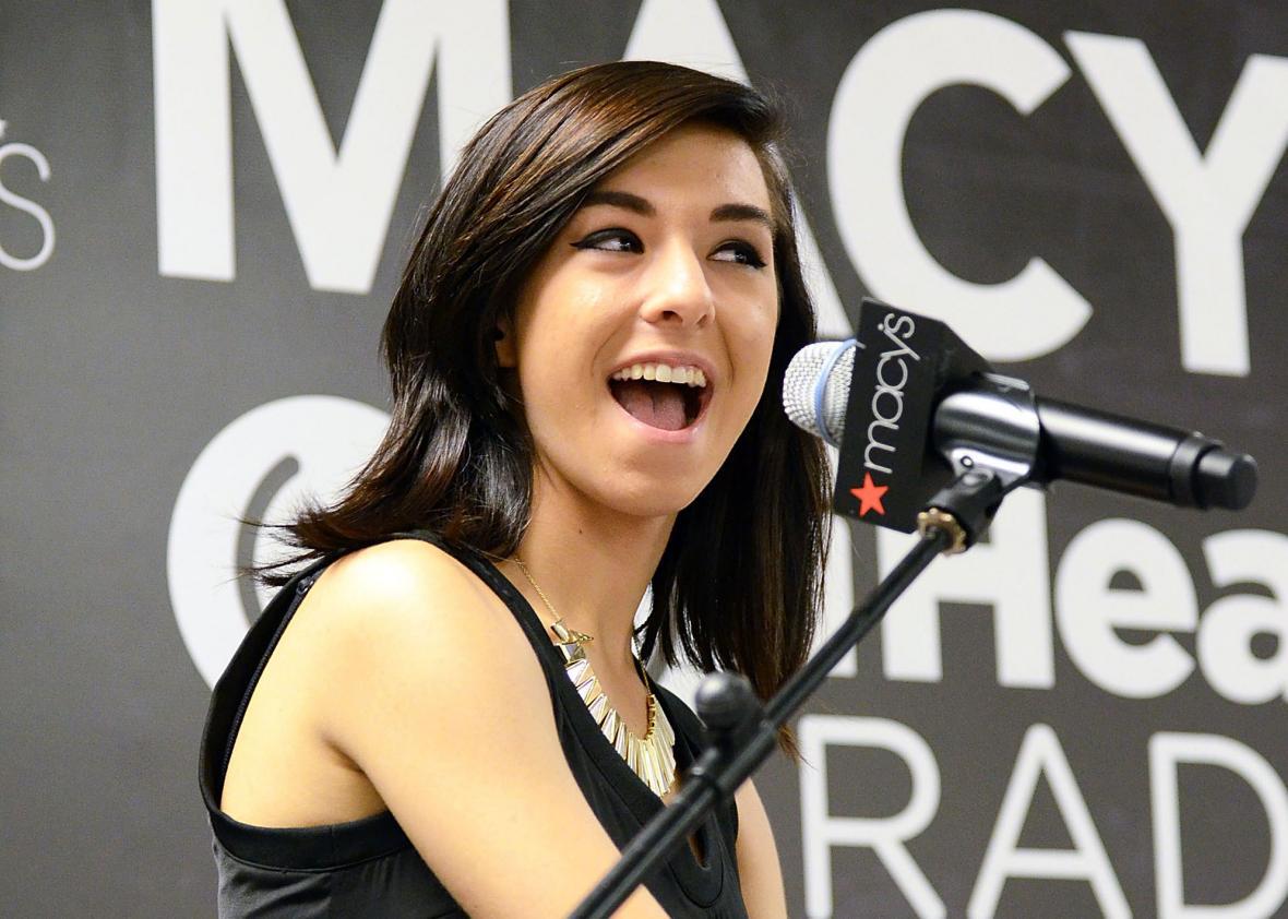 Christina Grimmie performing in 2015. 