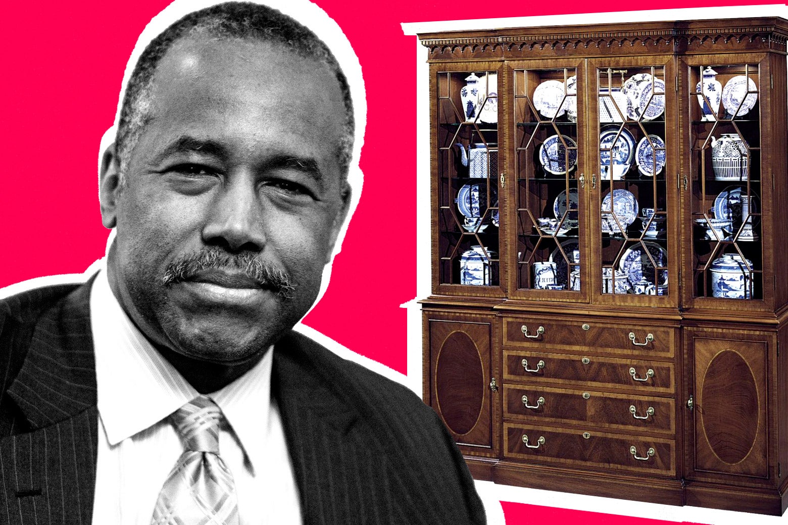 Ben Carson in front of expensive furniture.