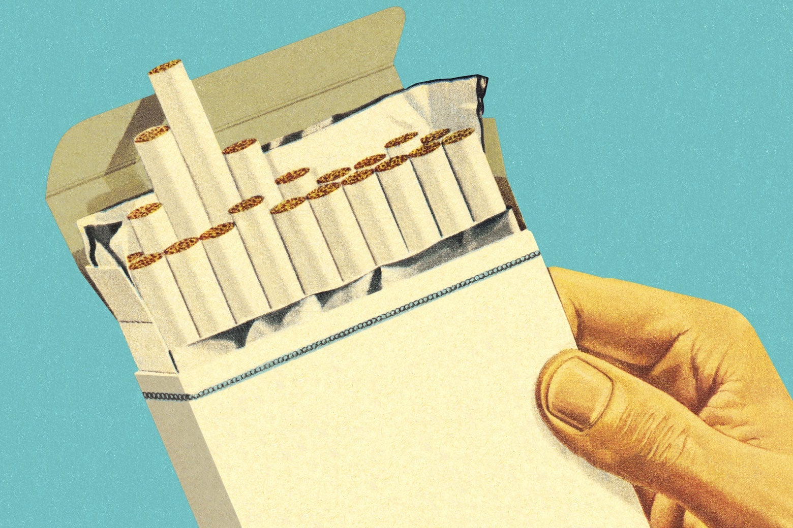 Photo illustration of a carton of cigarettes.