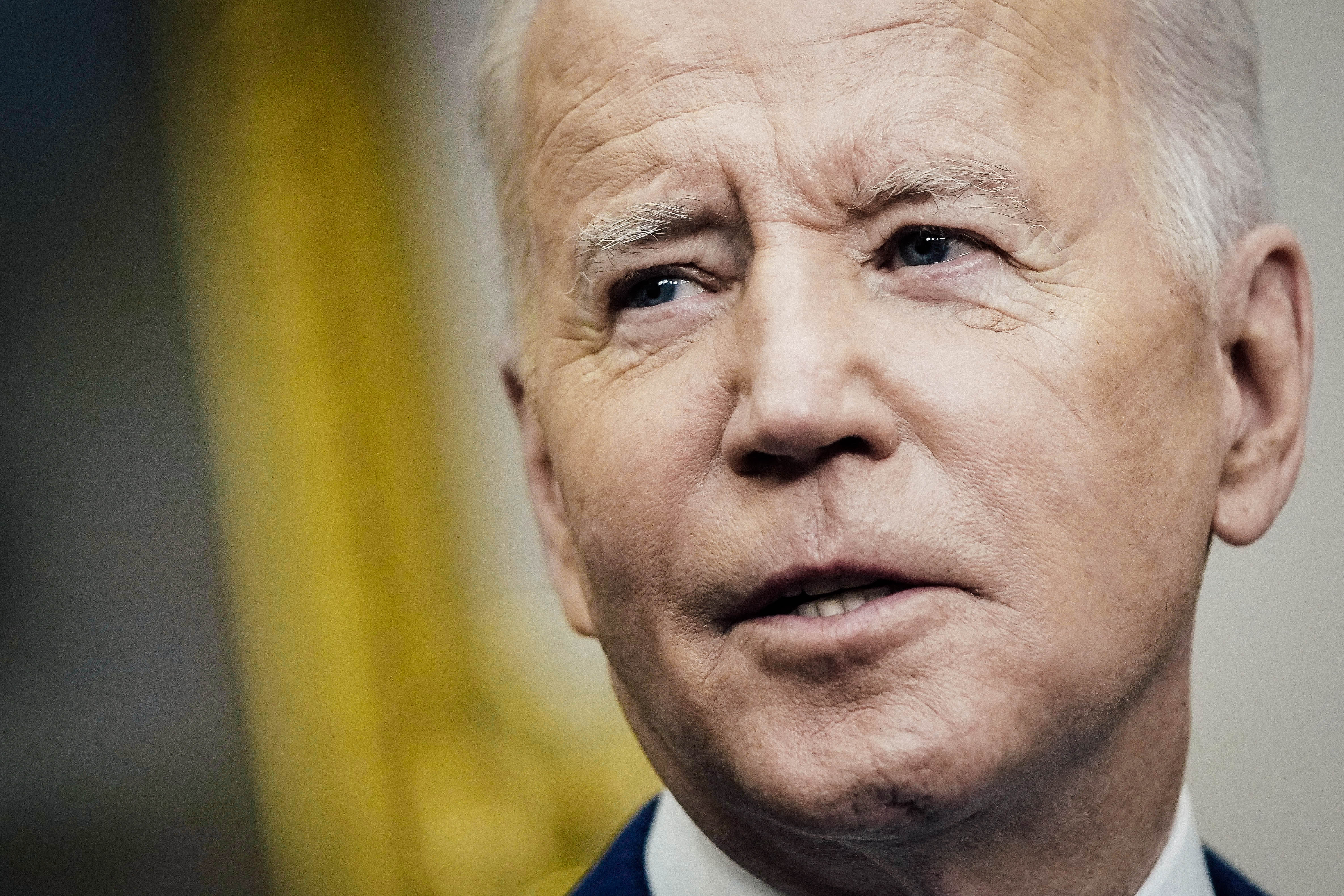 A close-up of Biden