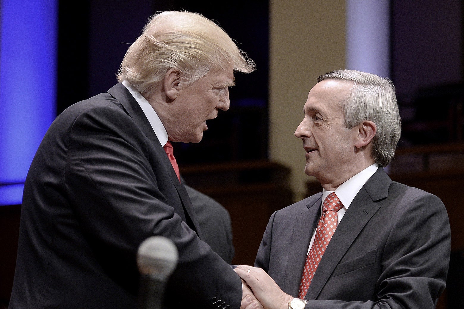 Donald Trump and the Rev. Robert Jeffress in Washington on July 1, 2017.