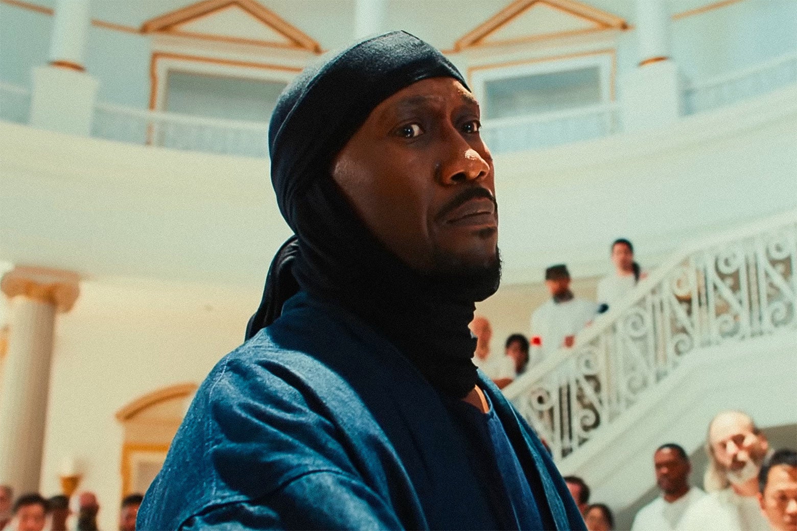 Mahershala Ali inside a mosque.