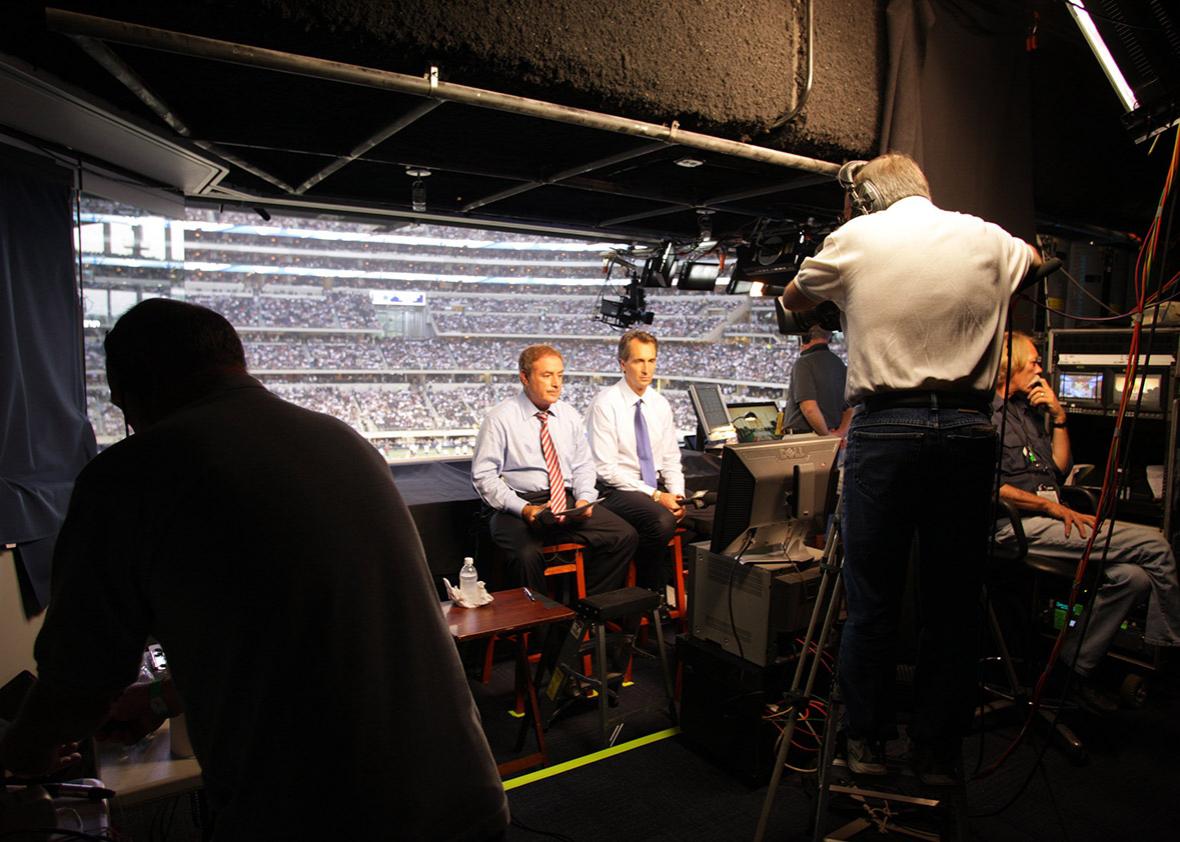 Al Michaels and Cris Collinsworth during Sunday Night Football, 