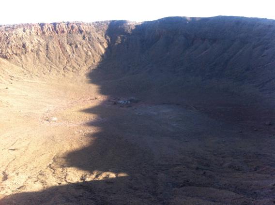 Meteor crater shadow pareidolia