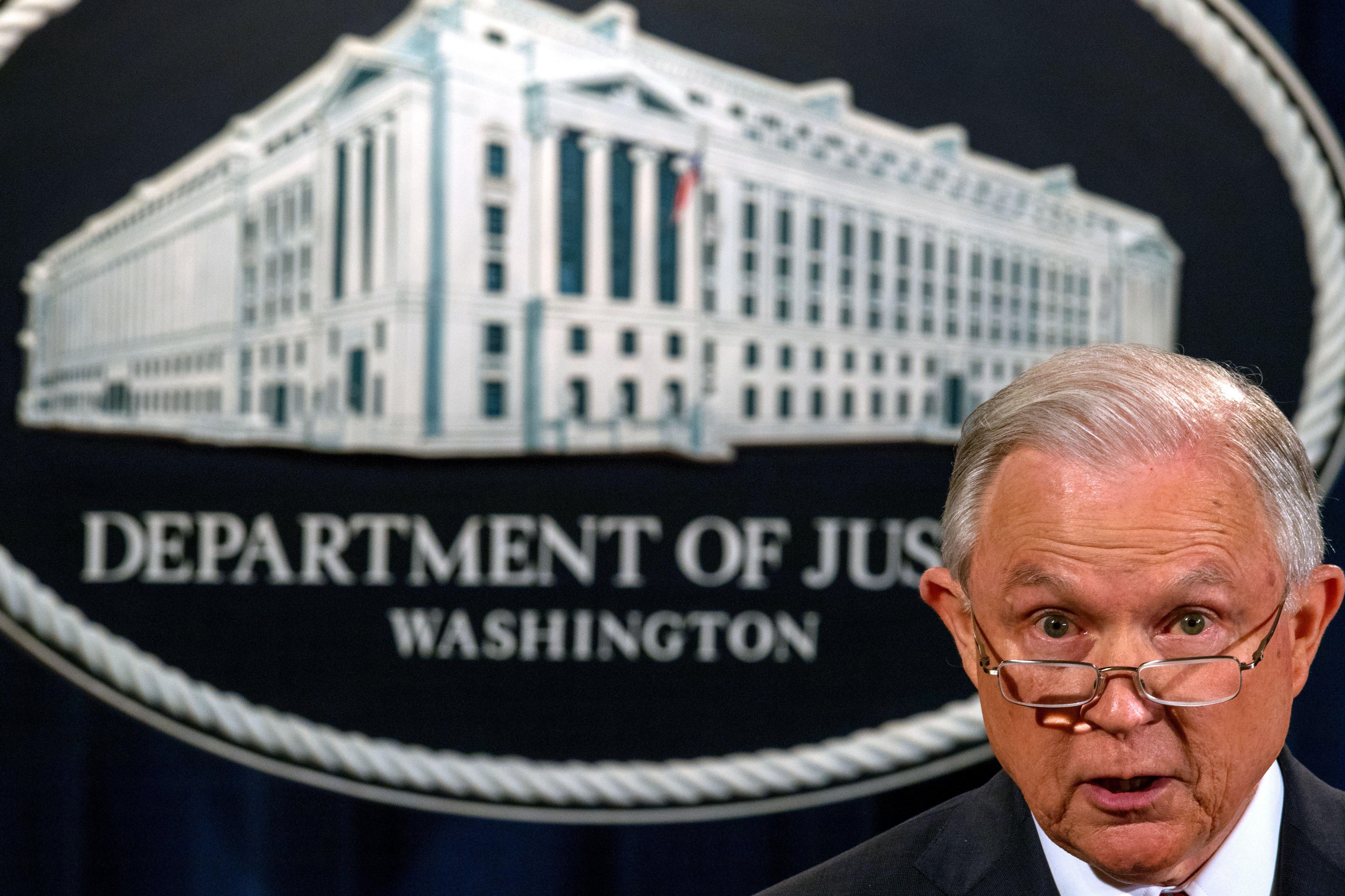 Attorney General Jeff Sessions speaks regarding the Deferred Action for Childhood Arrivals (DACA) program on September 5, 2017, at the Justice Department in Washington, DC.US President Donald Trump on Tuesday ended an amnesty that protected from deportation 800,000 people brought to the United States illegally as minors.