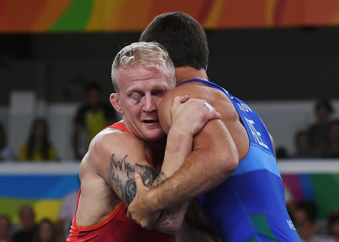 GrecoRoman wrestlers at the 2016 Olympics have disgusting eye injuries.