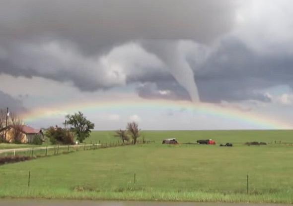 tornado and rainbow