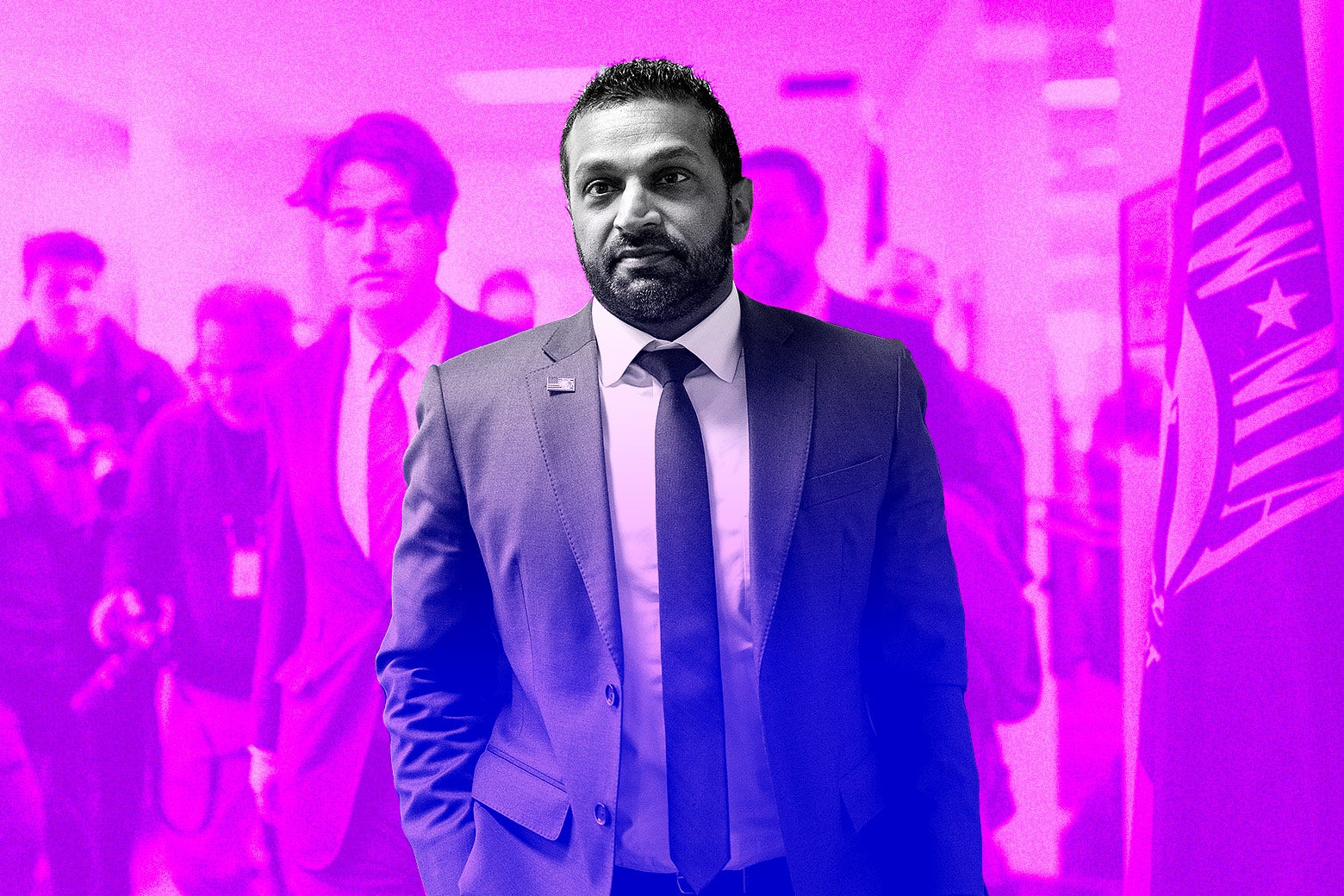 Kash Patel in purple.