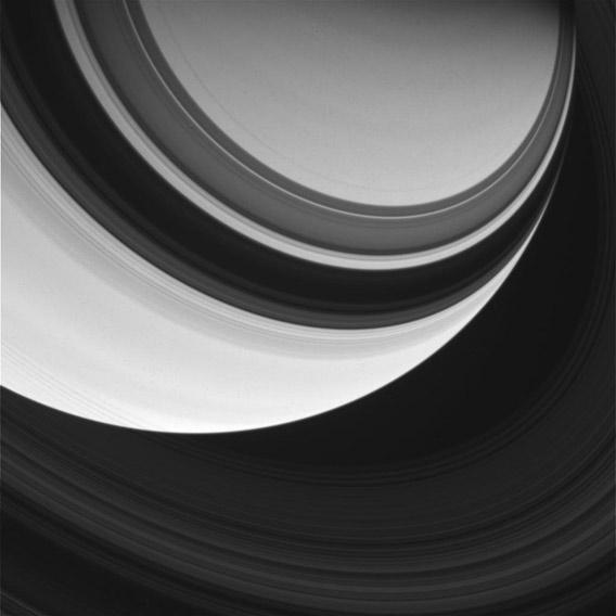 Saturn and its rings, by Cassini