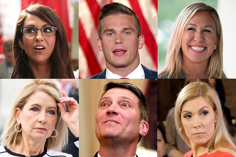 The six members of Congress seen in close-up.