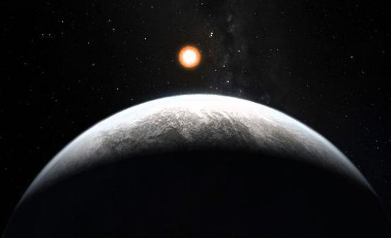 A newfound super-Earth orbits its sunlike star in an artist's conception