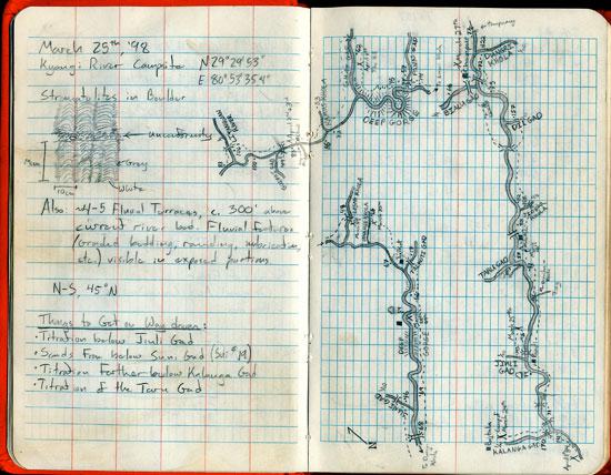 A map drawn across two pages of a journal.