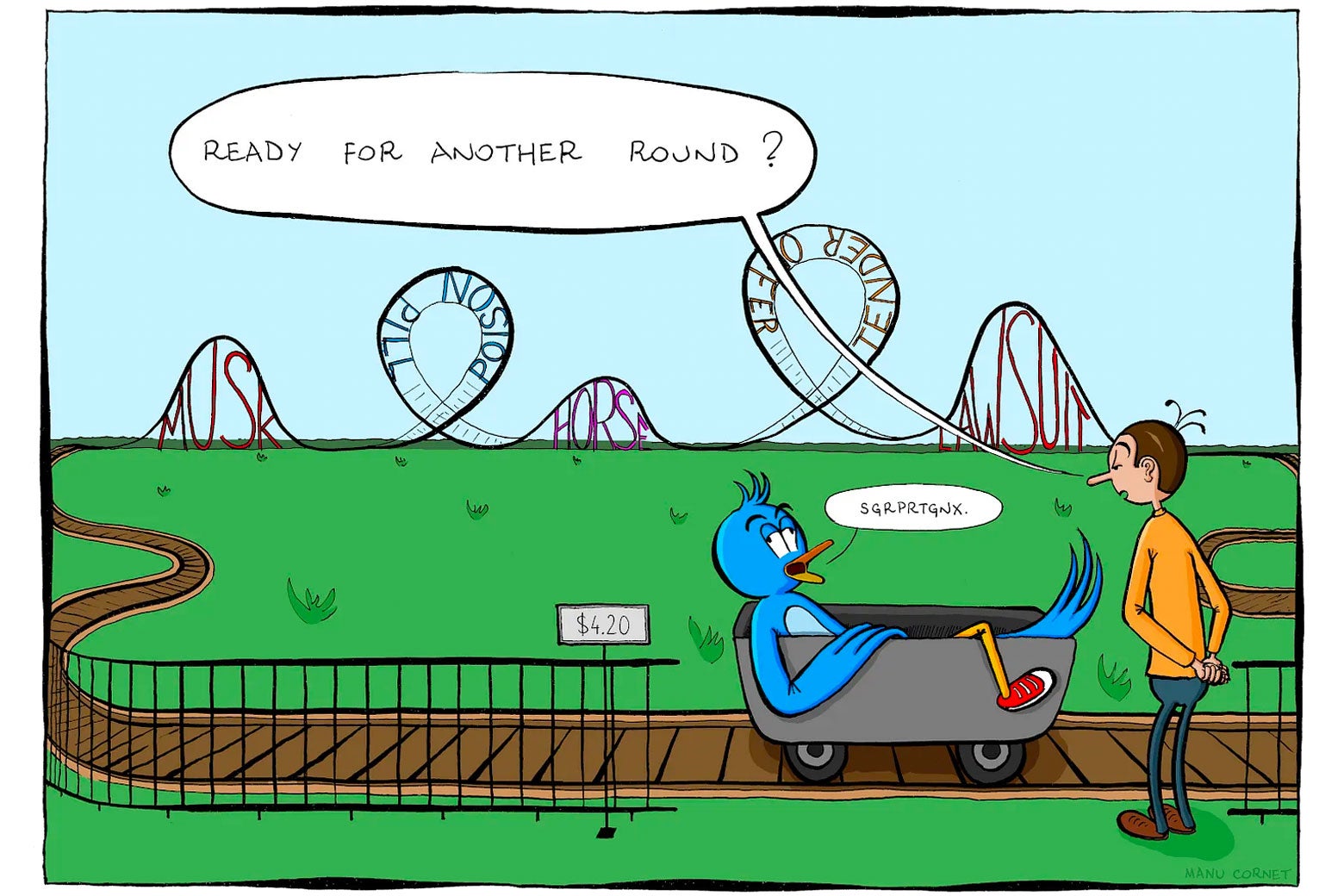 A giddy Twitter bird who just went on a roller coaster.