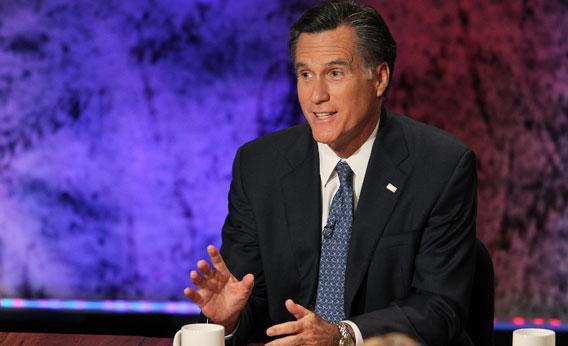 Former Massachusetts Gov. Mitt Romney speaks during the Republican Presidential debate hosted by Bloomberg and the Washington Post on October 11, 2011.