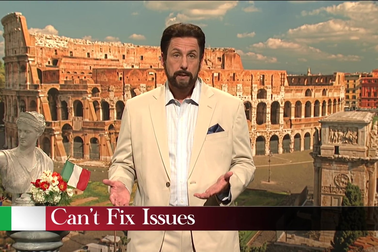 SNL Adam Sandler plays a travel agent who is very worried you are