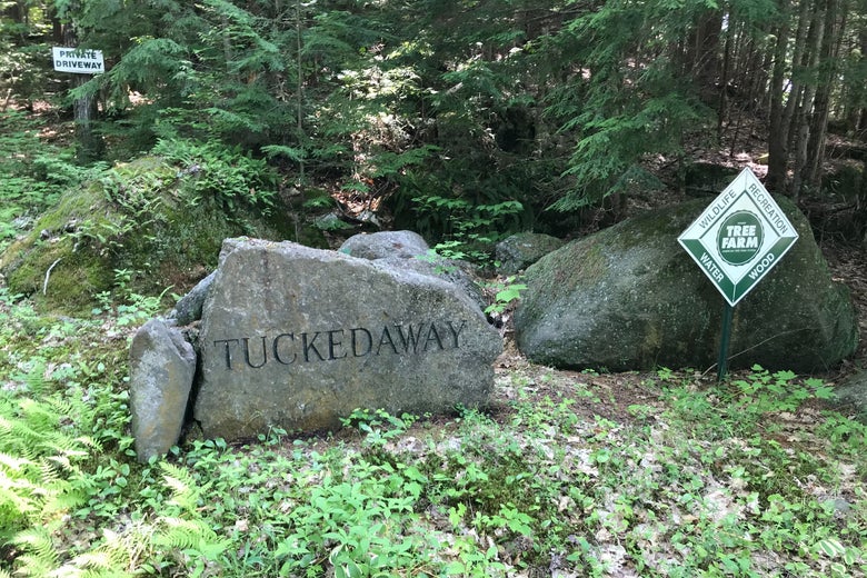 A rock bearing the letters Tucked Away