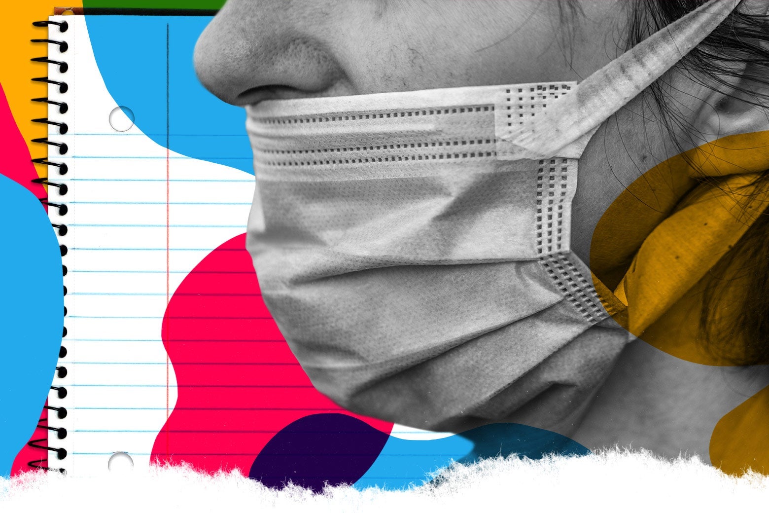 A man wearing a mask below his nose.