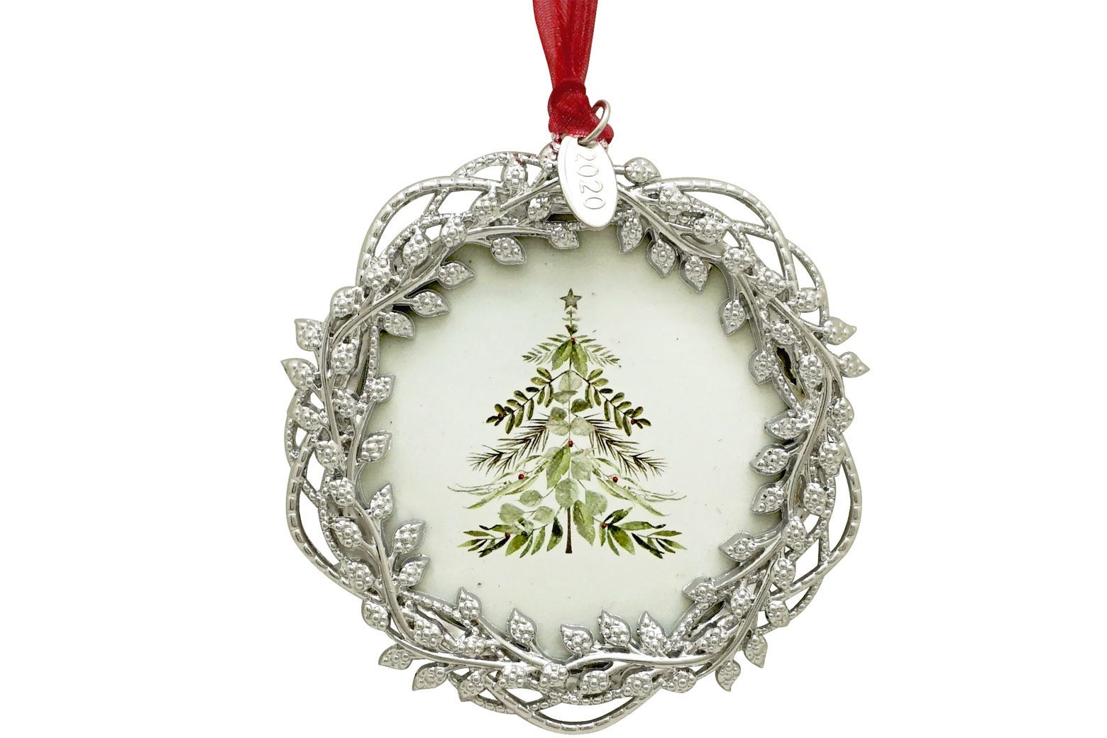 Leaves Round Frame Ornament