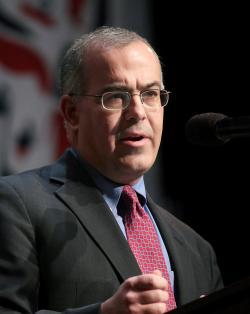 Journalist David Brooks speaks.