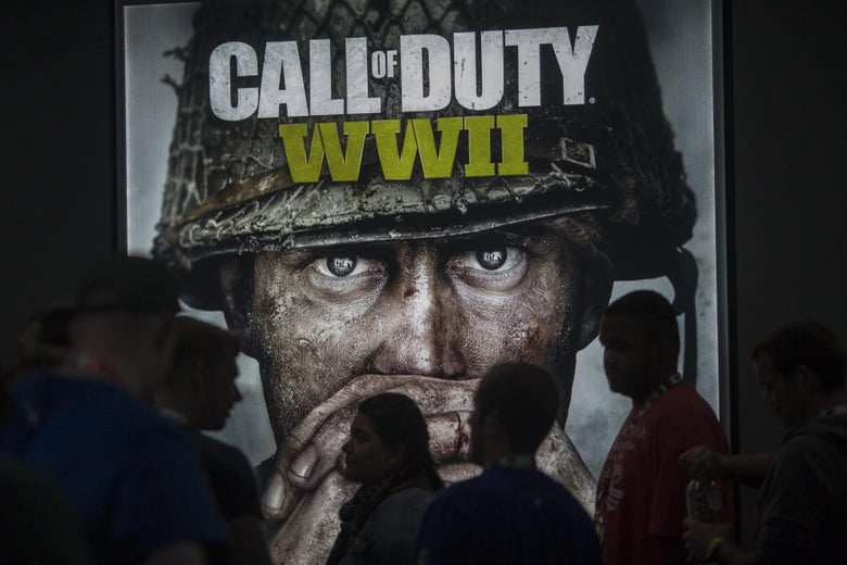 People wait in line of to see a demonstration Call of Duty WWII at the Activision exhibit on opening day of the Electronic Entertainment Expo (E3) at the Los Angeles Convention Center on June 13, 2017 in Los Angeles, California. The computer and video game trade show draws an international crowd of industry members and fans, and runs June 14 through 16.